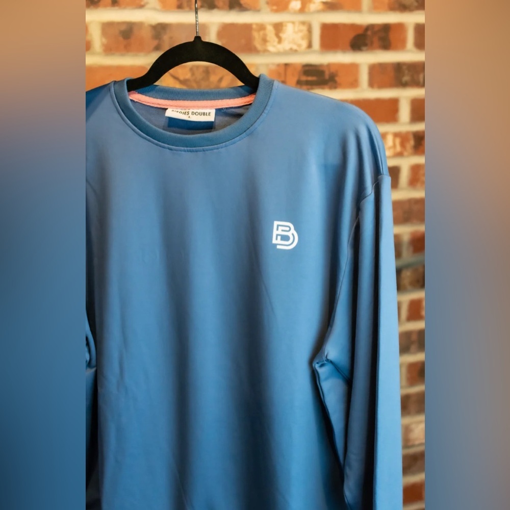 Birdies Double Blue Men's Crewneck Golf Sweatshirt - Size Medium